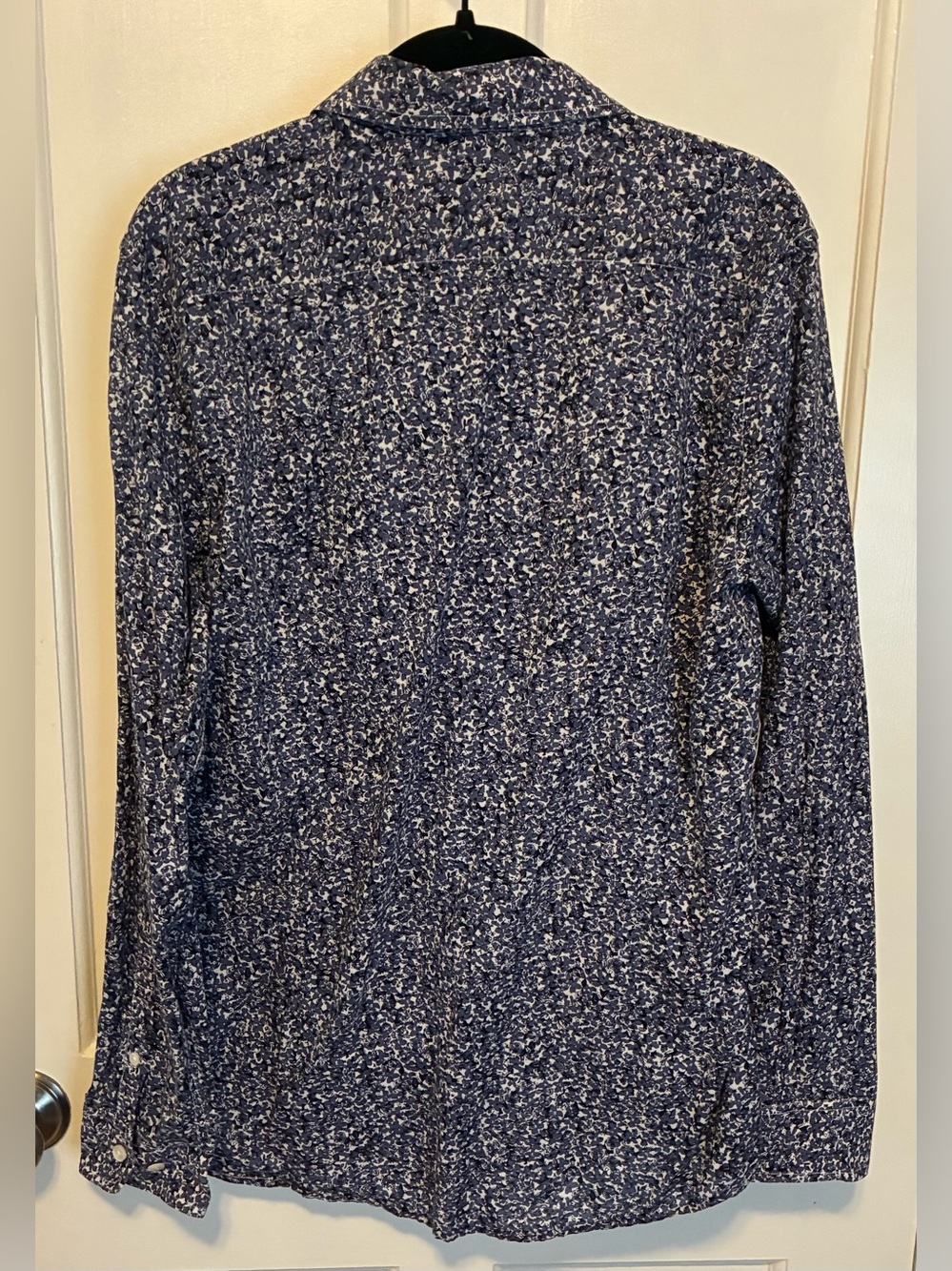 Kenneth Cole Navy and White Floral Button-Down Shirt - Picture 2 of 2